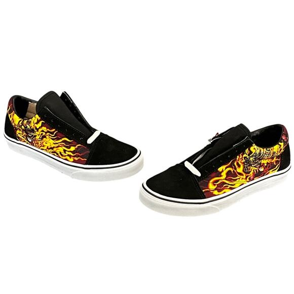 Vans Old Skool Samurai Rising Flame Black Red Yellow Sneakers Men 5.5 / Women 7 - Picture 5 of 9